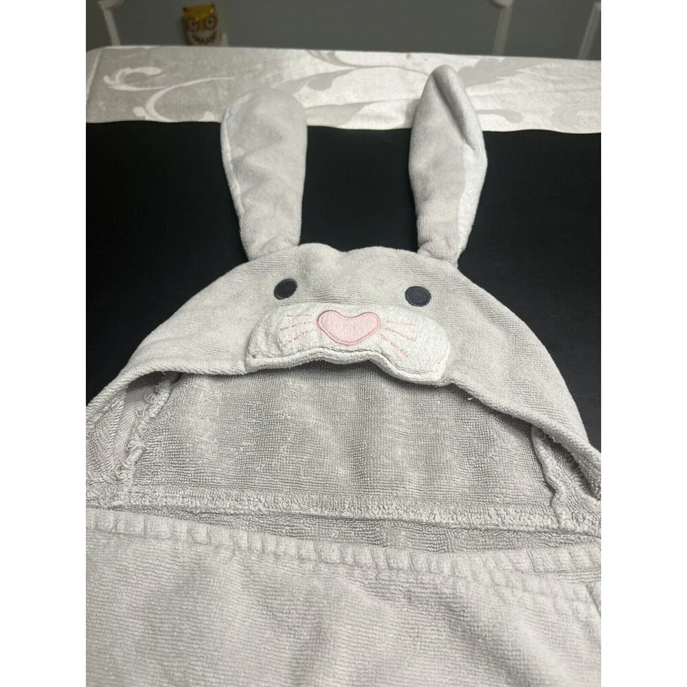 Pottery Barn Kids Bunny Rabbit Ears Hooded Gray Bath Pool Beach Towel